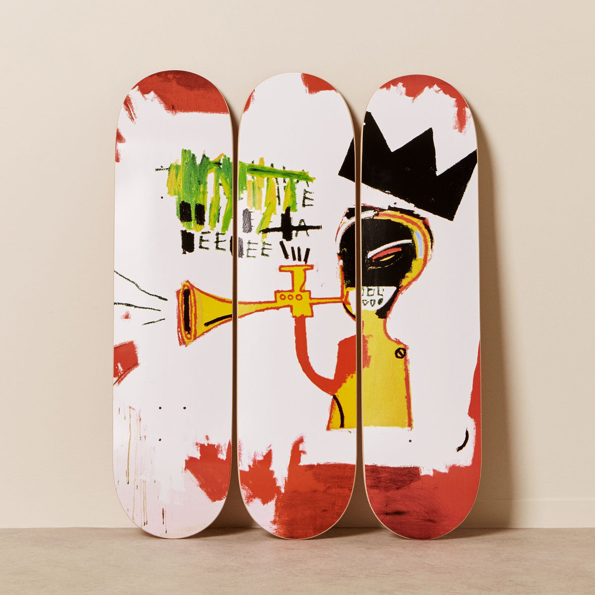 Basquiat Charles the 1st Skateboard Art, Wall Decor, Art Pop Art - Pro-Grade Maple Skateboards store - Home Decor - Office Decor