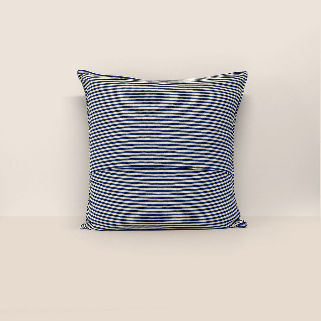 Goodee-Tensira-Square Cushion Cover - Color - Navy Blue & Off-White