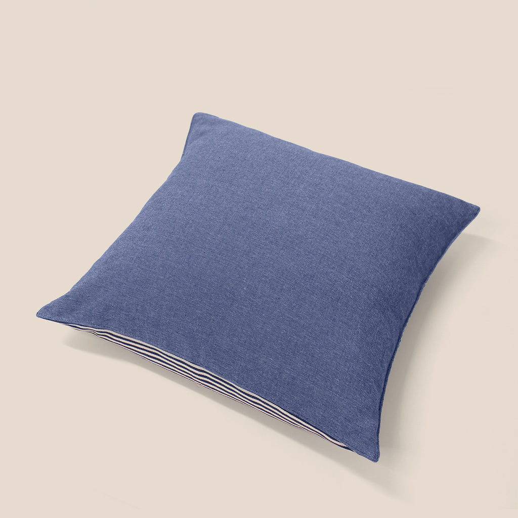 Goodee-Tensira-Square Cushion Cover - Color - Navy Blue & Off-White