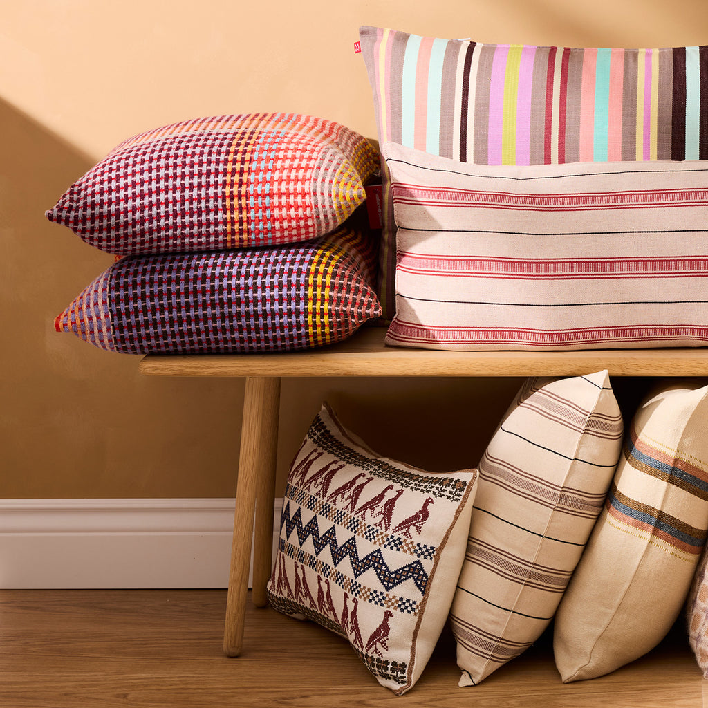 Goodee-Wallace Sewell-Lovelace Square Cushion Cover - Color - Pink Stripe