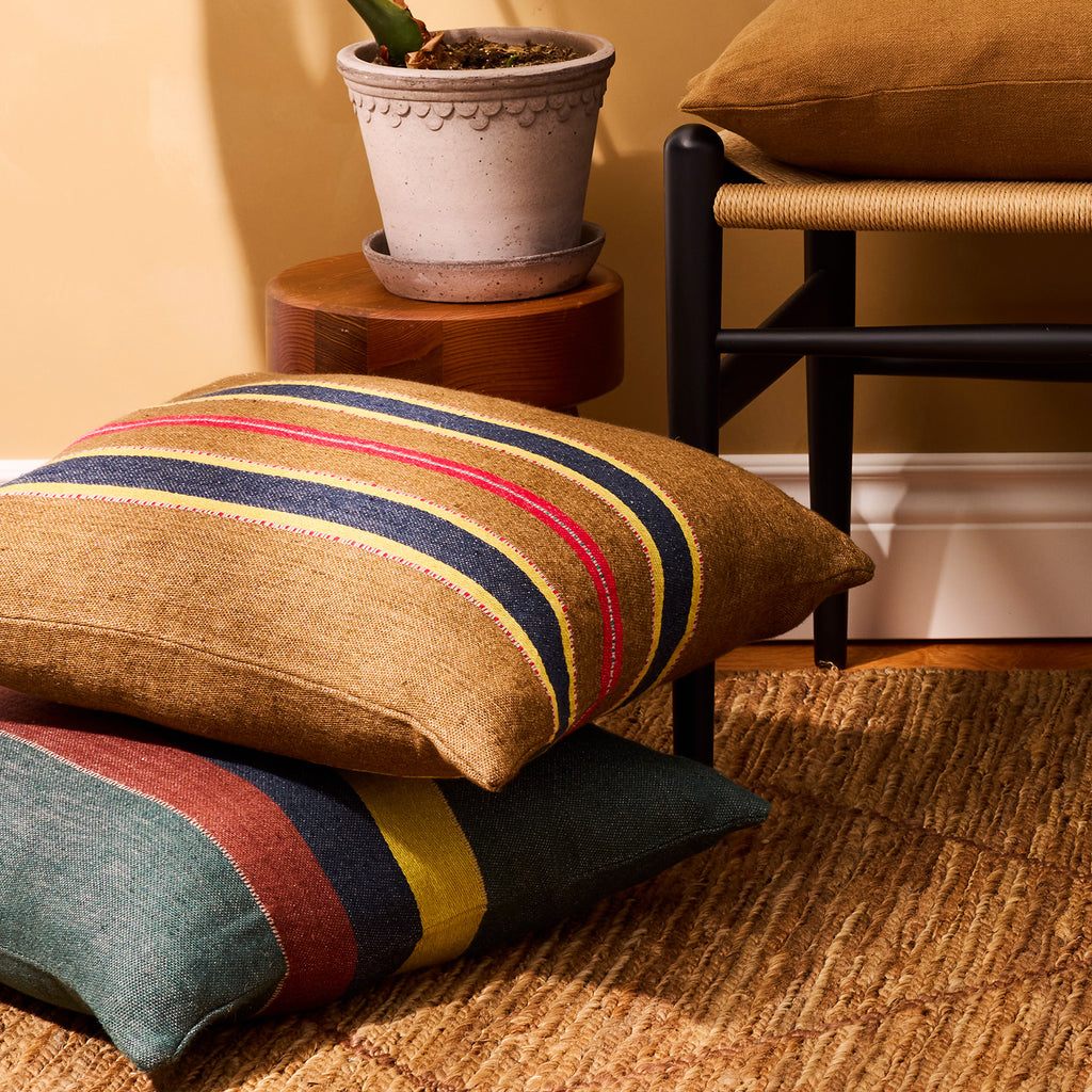 Goodee Belgian Square Cushion Cover - Color - Camp Stripe