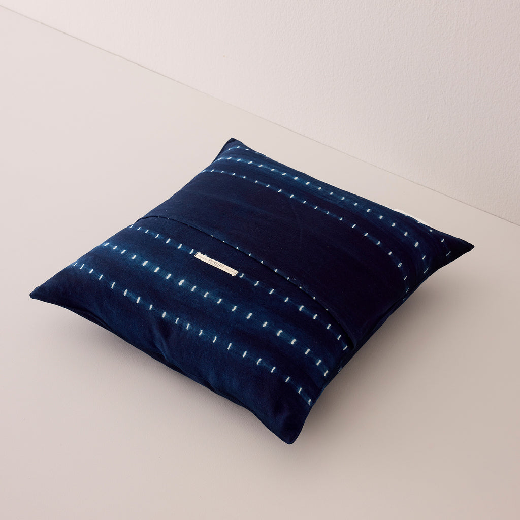 Goodee-Tensira-Square Cushion Cover - Color - Dotted Indigo Tie-Dye