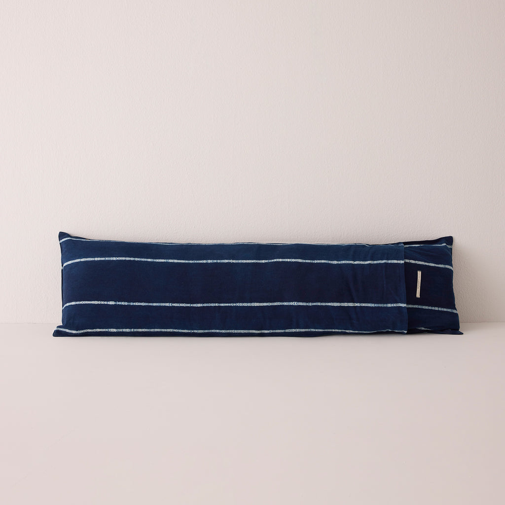 Goodee-Tensira-Bolster Cushion in Kapok with Removable Cover - Color - Indigo Tie Dye