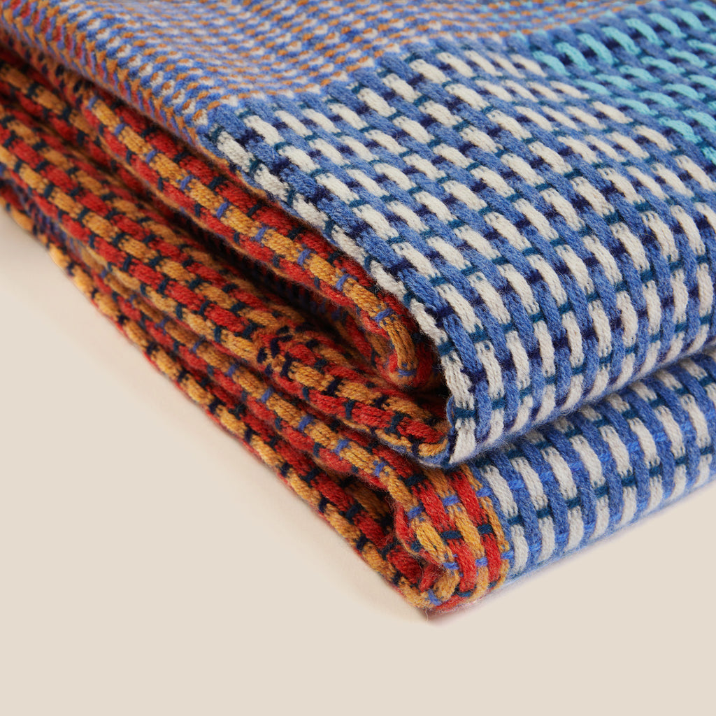 Goodee-Wallace Sewell-Lambswool Basket Throw - Color - Seacole