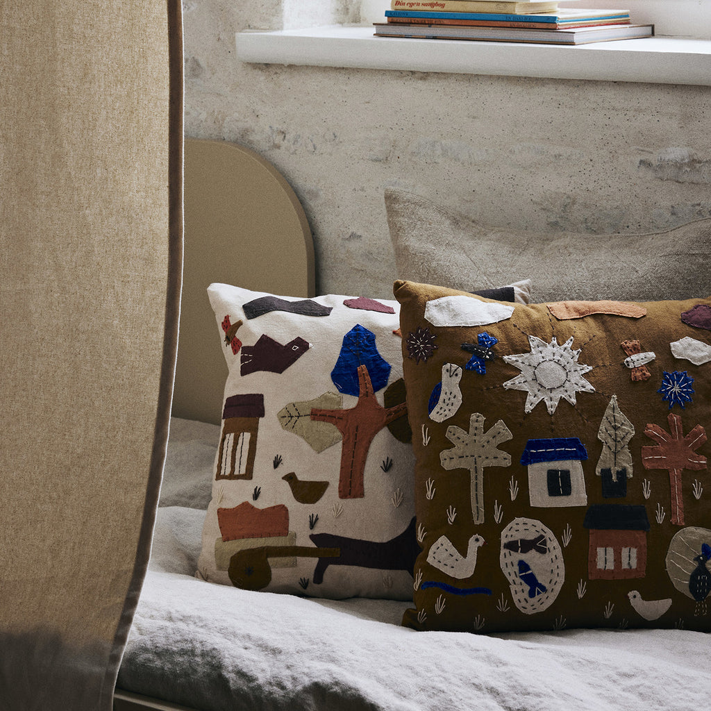 Goodee-Ferm Living-Village Cushion - Color - Sugar Kelp