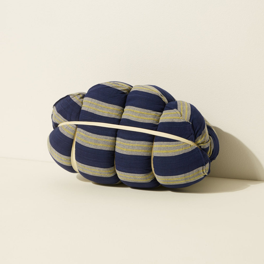 Goodee-Tensira-Round Floor Cushion - Color - Yellow, Grey & Navy